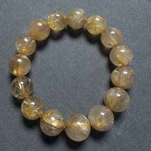 Nature Golden Hair Rutilated Quartz 14.5mm bracelet